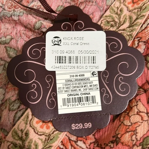 Knox rose v-neck coral floral mini dress - Picture 5 of 6